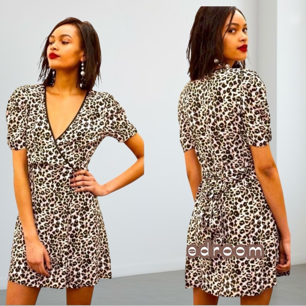 Leopard Print Wrap Dress - Picture 2 of 2